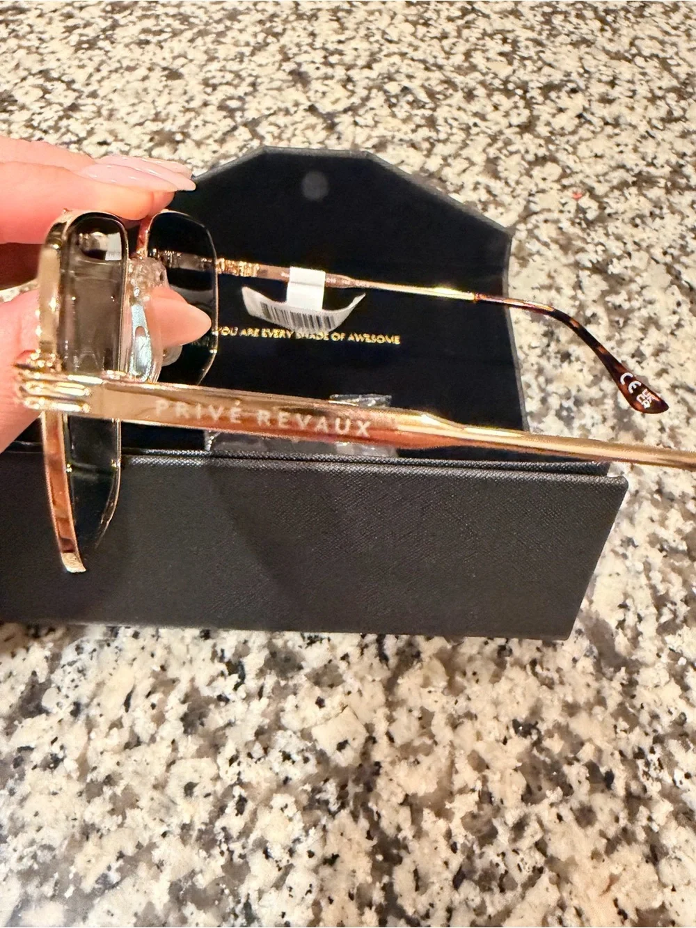 NWT Privé Revaux Rico Polarized Sunglasses Champagne Gold *NEW*